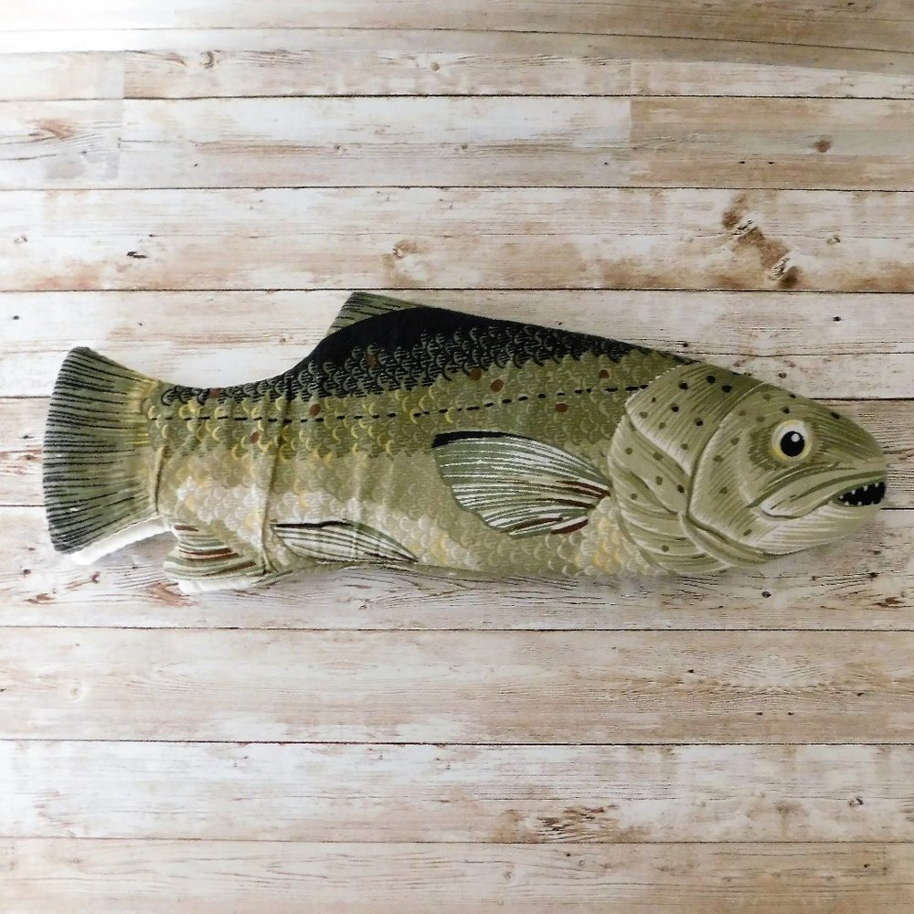 Vintage 1992 Novelty Bass Fish Pot Holder Oven Mit